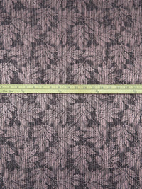 Lotion Pink/Black 100% Cotton Vertical Stripe On Leaf Branch Weave Jacquard Shirting 60W