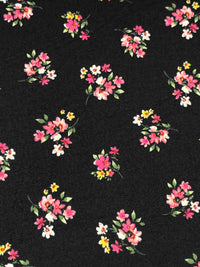 Black/French Rose/Dandelion/Multi Polyester/Lycra Floral Print Double Brushed Knit 61W