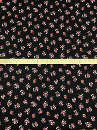 Black/French Rose/Dandelion/Multi Polyester/Lycra Floral Print Double Brushed Knit 61W