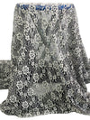 White Coffee/Black 100% Polyester Floral Lace 53W