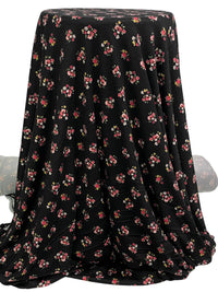 Black/French Rose/Dandelion/Multi Polyester/Lycra Floral Print Double Brushed Knit 61W