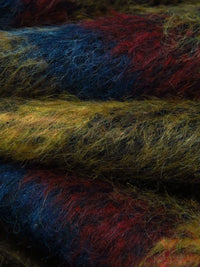 Dark Goldenrod/Black/Dark Scarlet/Prussian Blue Wool/Polyester Plaid Weave Mohair Suiting - NY Designer - 58W
