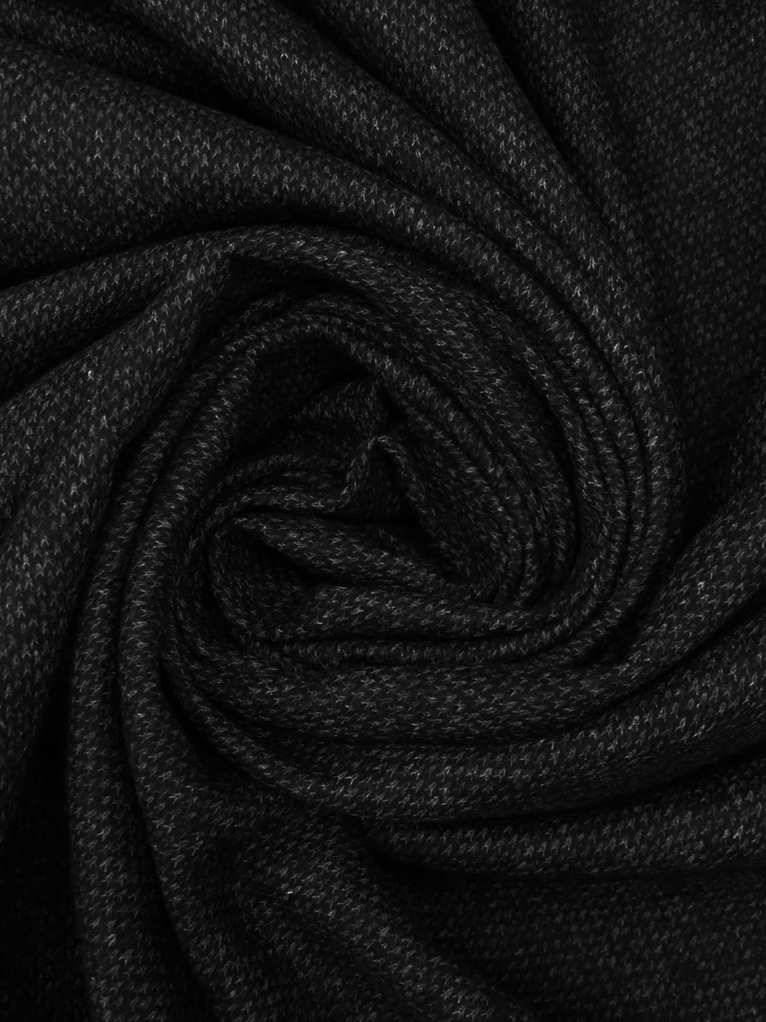 Black/Gray Wool/Nylon Heathered Double Faced Sweater Knit - NY Designer - 52W