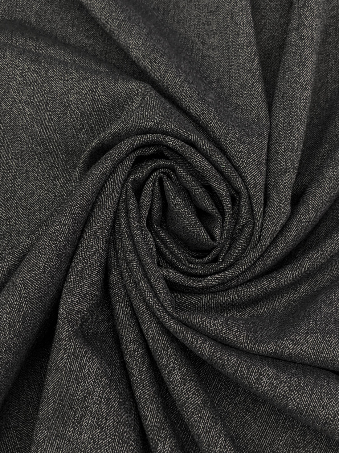 Gray/Black Polyester/Rayon/Lycra Heathered Herringbone Stretch Suiting 52W