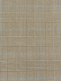 Shadow Brown/Off-White/Slate Blue Polyester/Rayon/Lycra Yarn-Dyed Plaid Weave Stretch Suiting 50W