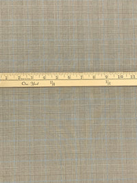 Shadow Brown/Off-White/Slate Blue Polyester/Rayon/Lycra Yarn-Dyed Plaid Weave Stretch Suiting 50W