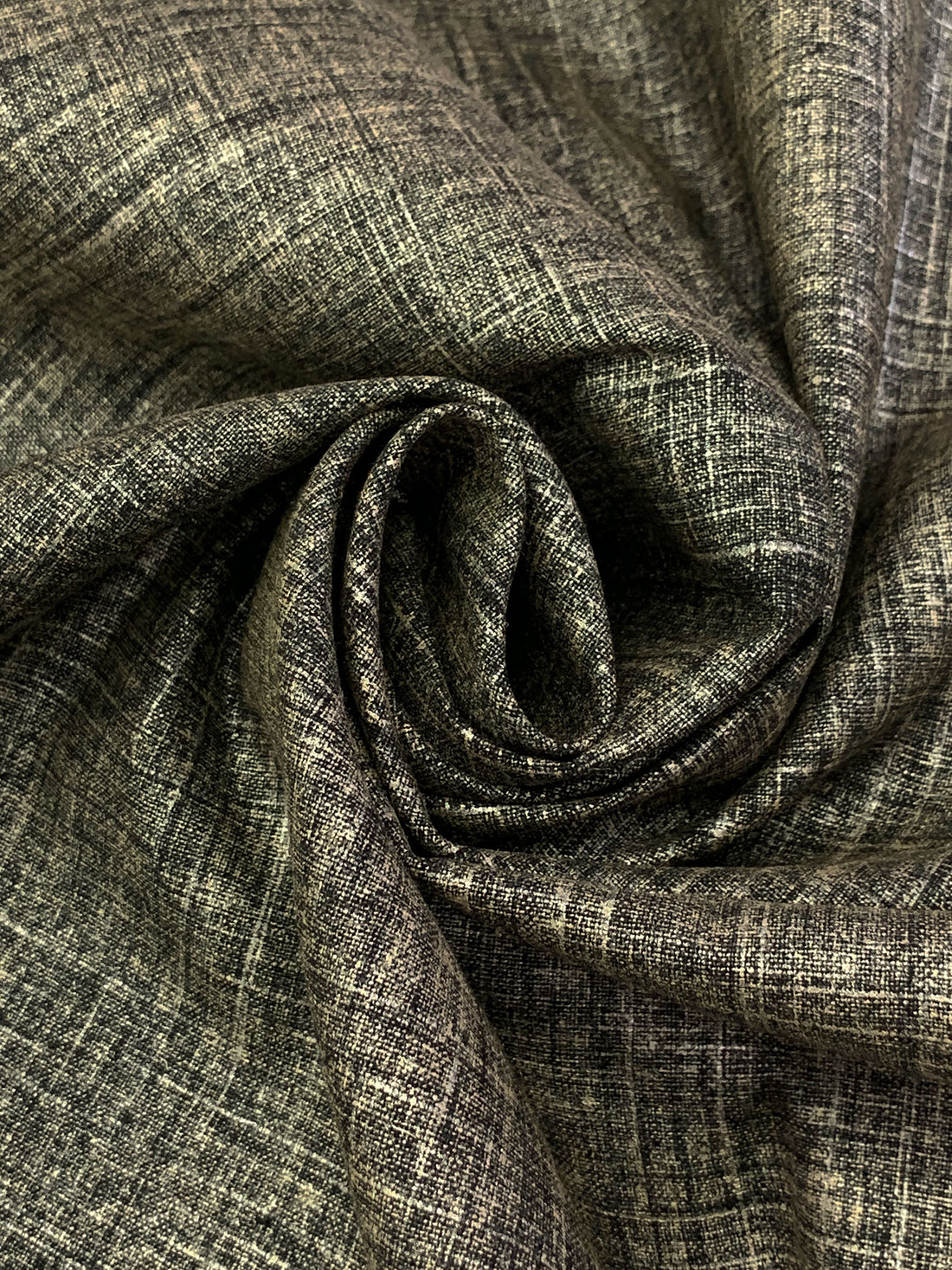 SOLD AS IS ONLY - Black/Gold 100% Linen Metallic Printed Midweight Woven 56W