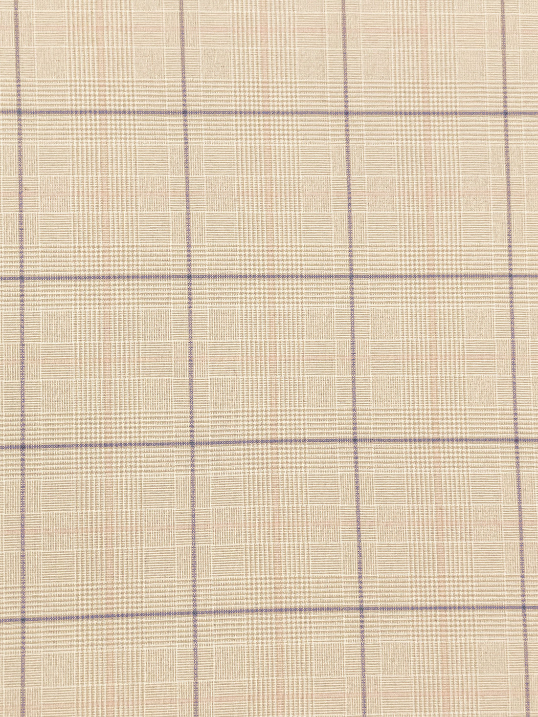 French Vanilla/Iced Grape/Soft Pink/White Polyester/Lycra Yarn-Dyed Plaid Weave Stretch Suiting 58W