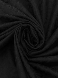 Black 100% Cotton Rose Jacquard Weave Shirting - NY Designer - 44W