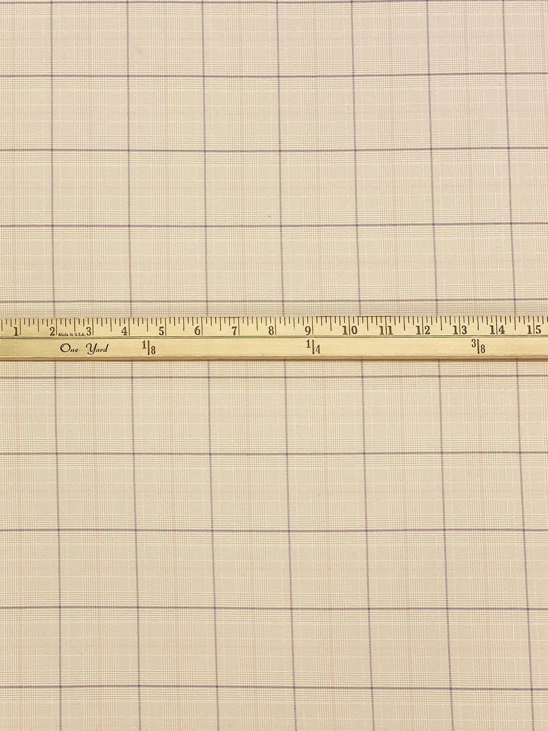 French Vanilla/Iced Grape/Soft Pink/White Polyester/Lycra Yarn-Dyed Plaid Weave Stretch Suiting 58W