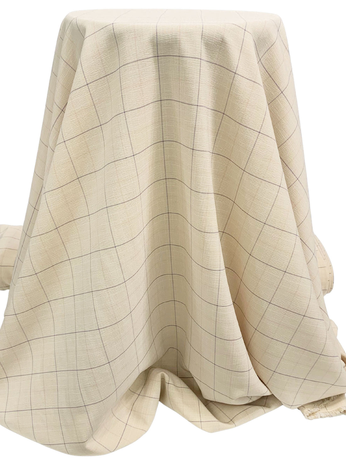 French Vanilla/Iced Grape/Soft Pink/White Polyester/Lycra Yarn-Dyed Plaid Weave Stretch Suiting 58W