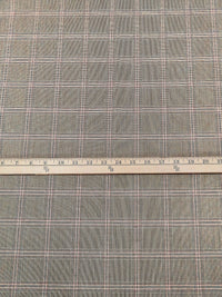 Dark Chocolate/Bisque/Pink Sherbet Polyester/Rayon/Lycra Yarn-Dyed Plaid Weave Stretch Suiting 50W