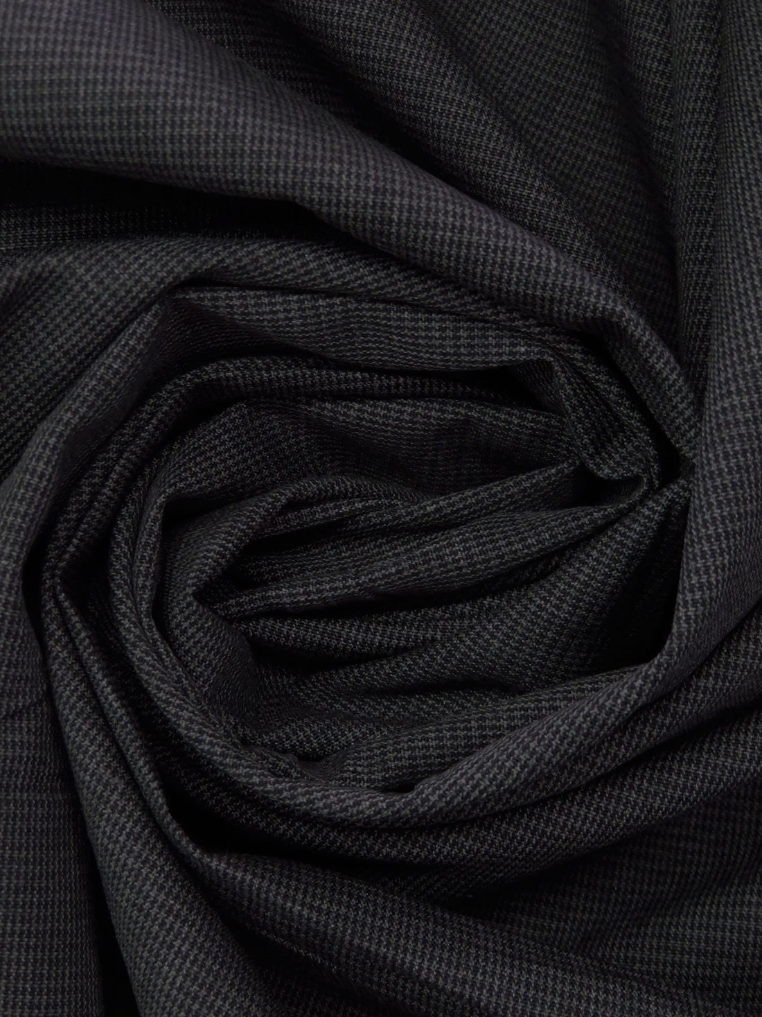 Black/Dark Charcoal Gray Polyester/Rayon/Lycra Micro-Houndstooth Weave Stretch Suiting 53W