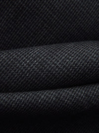 Black/Dark Charcoal Gray Polyester/Rayon/Lycra Micro-Houndstooth Weave Stretch Suiting 53W