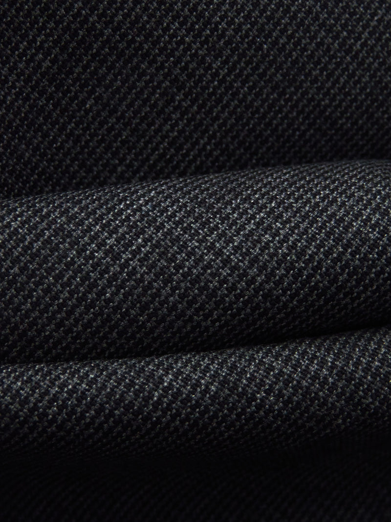 Black/Dark Charcoal Gray Polyester/Rayon/Lycra Micro-Houndstooth Weave Stretch Suiting 53W