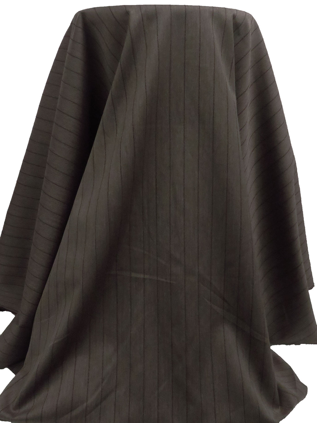 Major Brown/Chocolate/Black Polyester/Rayon/Lycra Herringbone Vertical Stripe Weave Stretch Suiting 56W