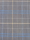 White/Black/Warm Sand/Light Cobalt Blue Polyester/Rayon/Lycra Yarn-Dyed Plaid Weave Stretch Suiting 54W