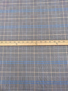 White/Black/Warm Sand/Light Cobalt Blue Polyester/Rayon/Lycra Yarn-Dyed Plaid Weave Stretch Suiting 54W