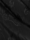 Black 100% Acetate Vertical Floral Vines Satin Type Jacquard 46W