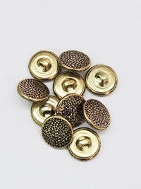 Brass/Black Mottled Metal Shank Button 5/8" - Quantity Of 10