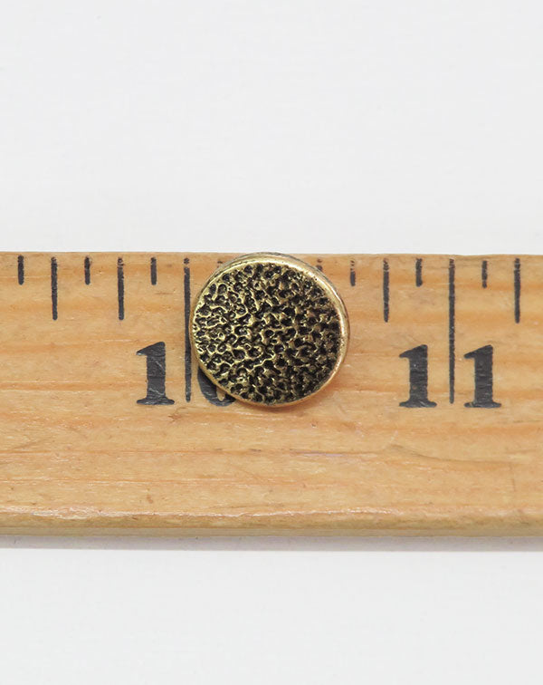 Brass/Black Mottled Metal Shank Button 5/8" - Quantity Of 10