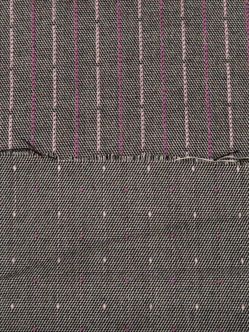 Pebble Gray/Sugar Plum/Black/Multi Polyester/Rayon/Lycra Dot Weave Stretch Suiting 56W