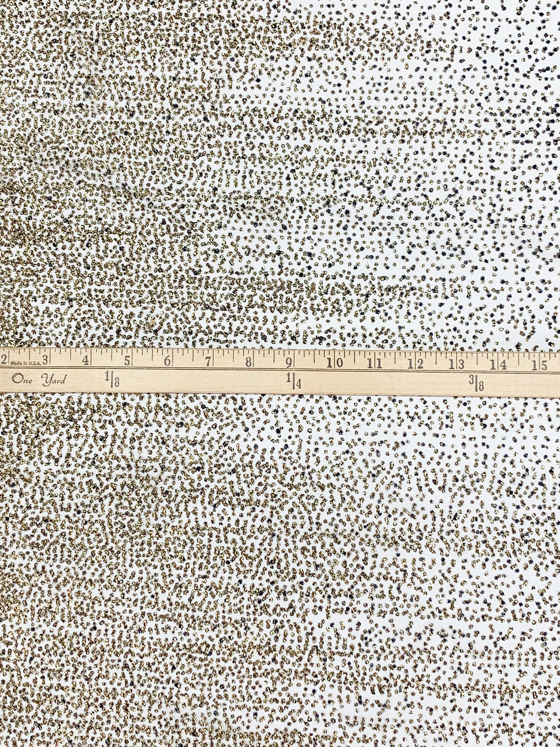 Gold/Black/Off-White Polyester/Nylon Double Border Glitter Ombre Tulle - Imported From France - 54W