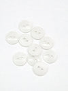 Soft White Concave Center 2-Hole Plastic Shirt Button 9/16" - Quantity Of 10