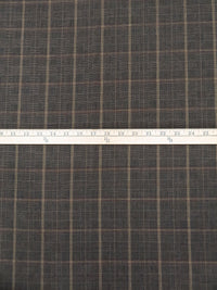 Tan/Maroon/Black/Multi Polyester/Rayon/Lycra Plaid Foil Weave Stretch Suiting 51W