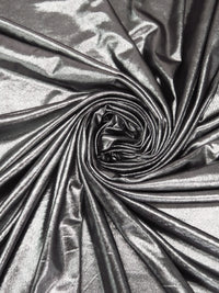 Silver/Black Polyester/Lycra Shimmer Foil Knit 58W