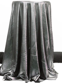 Silver/Black Polyester/Lycra Shimmer Foil Knit 58W