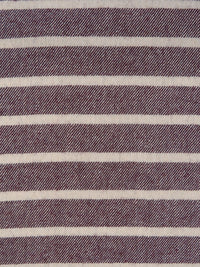 Dark Scarlet/Beige Cotton/Wool Horizontal Stripe Woven 48W