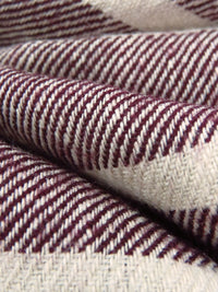 Dark Scarlet/Beige Cotton/Wool Horizontal Stripe Woven 48W