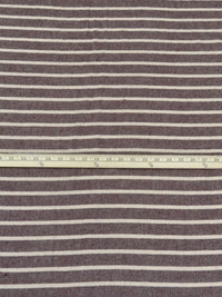 Dark Scarlet/Beige Cotton/Wool Horizontal Stripe Woven 48W