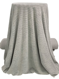 Silver Chalice Polyester/Lycra Horizontal Crinkle Weave Velour Knit - NY Designer - 58W