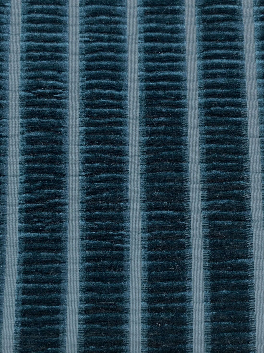 Dark Lapis Blue Polyester/Lycra Vertical Burnout Stripe Stretch Velvet Knit 54W