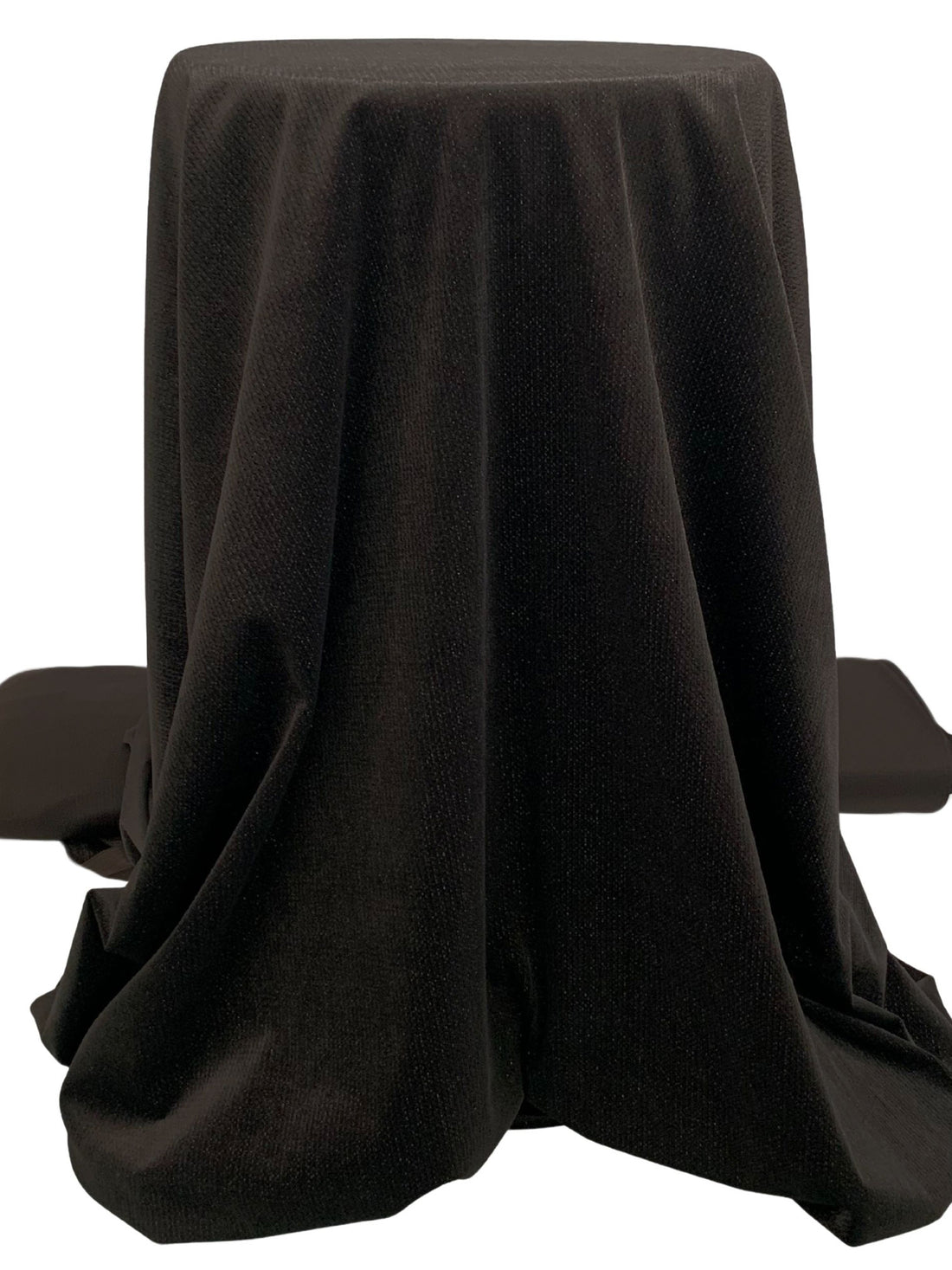 Espresso/Silver 100% Polyester Vertical Shimmer Velvet Knit 58W