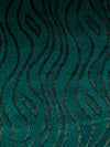 Dark Pine/Silver Polyester/Lycra Wavy Shimmer Print Stretch Velvet Knit 58W
