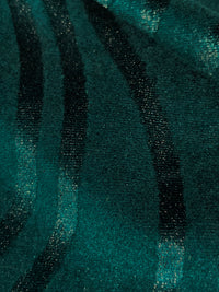 Dark Pine/Silver Polyester/Lycra Wavy Shimmer Print Stretch Velvet Knit 58W