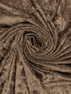 Shadow Brown Polyester/Lycra Crushed Stretch Velvet Knit 56W