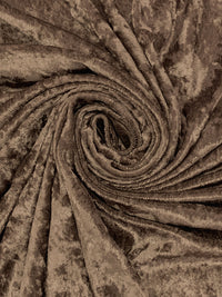 Shadow Brown Polyester/Lycra Crushed Stretch Velvet Knit 56W