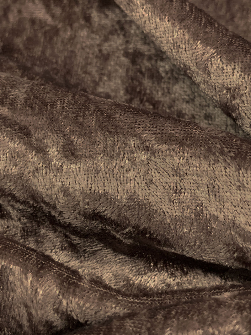 Shadow Brown Polyester/Lycra Crushed Stretch Velvet Knit 56W