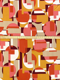 Marigold/Flame/White/Multi Polyester/Lycra Overlapping Geometric Print DTY Knit 59W