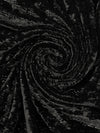 Black Polyester/Lycra Crinkle Weave Stretch Velvet Knit 58W
