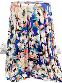 Royal Azure/Cotton Candy Pink/Black/Multi Polyester/Lycra Floral Print DTY Knit 59W