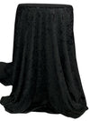 Black Polyester/Lycra Damask Embossed Stretch Velvet Knit 54W