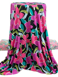 Royal Fuchsia/Black/Brink Pink/Multi Polyester/Lycra Floral Print DTY Knit 60W