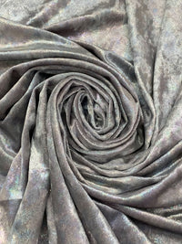 Silver/Multi Polyester/Lycra Shimmer Stretch Velvet Knit 54W