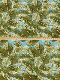 Antique Bronze/Pewter Blue/Multi Rayon/Lycra Fern Print Jersey Knit 58W