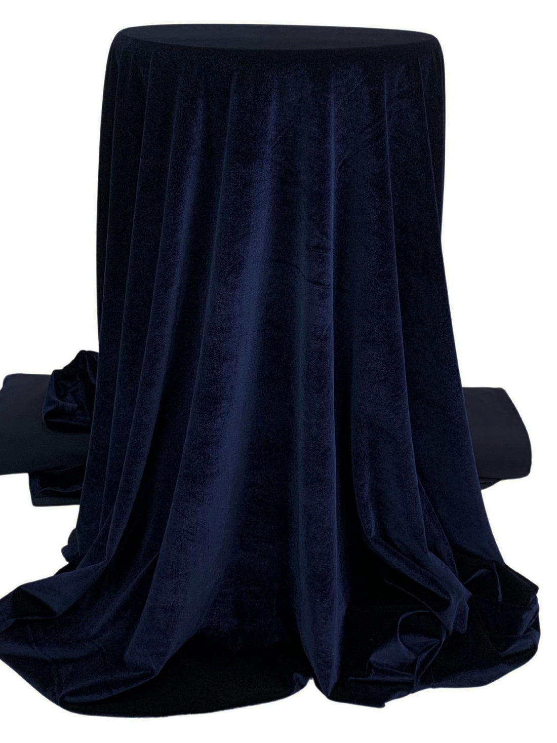 Deep Navy Polyester/Lycra Stretch Velvet Knit 54W
